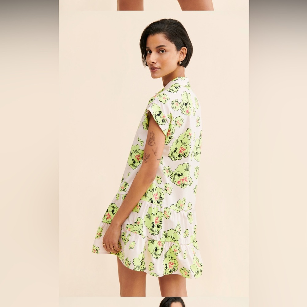 Anthropologie Floral Mini Shirt Dress